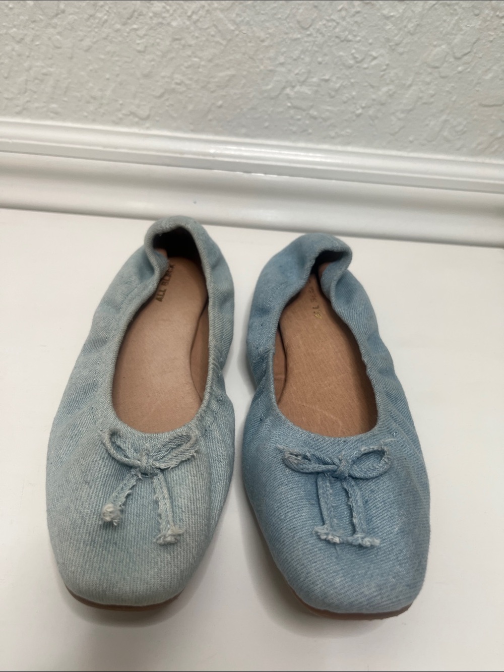 All Black Blue Denim Ballet Flat Sz 36